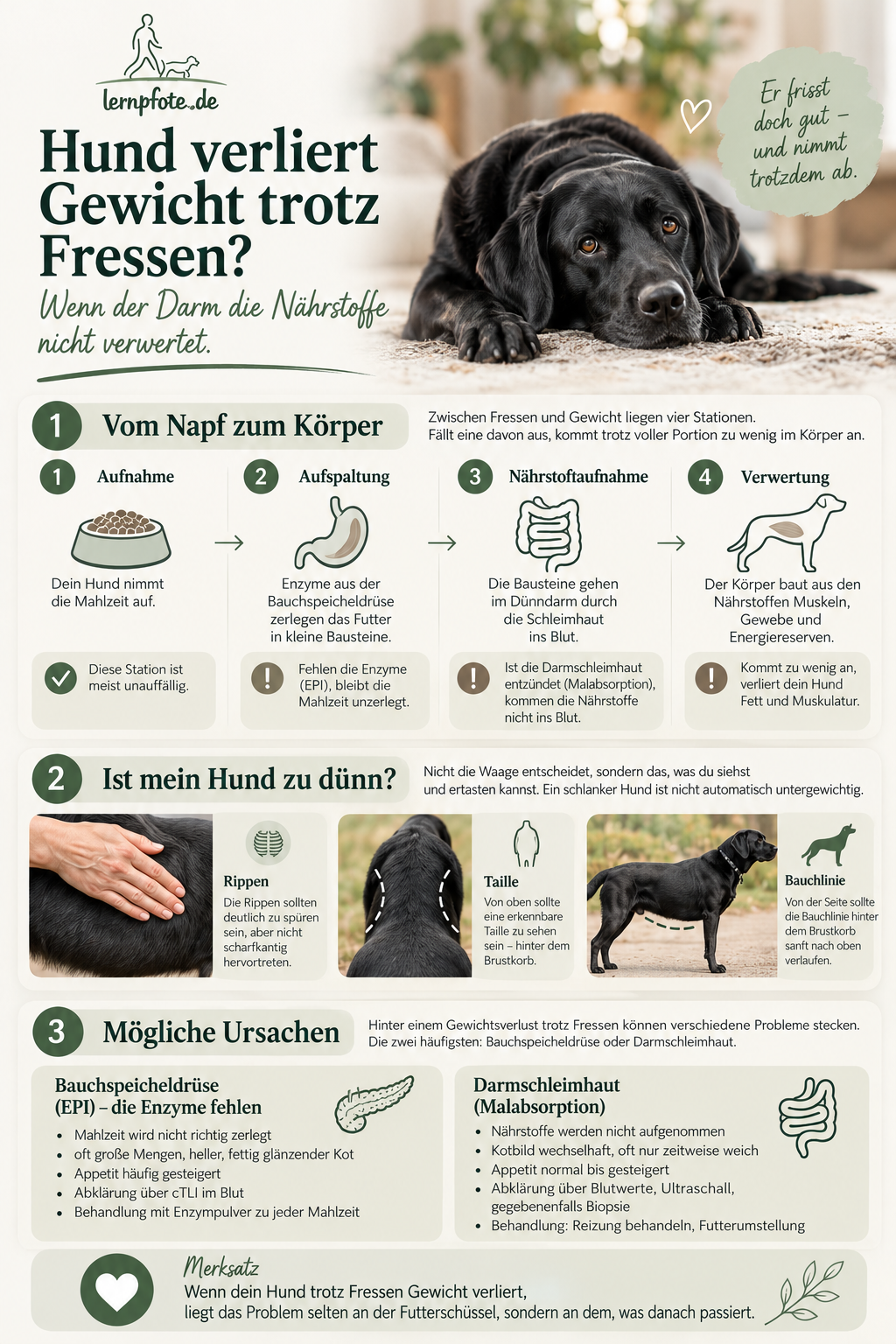 Infografik Gewichtsverlust beim Hund verstehen von Lernfpote e. V.