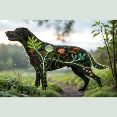 Lernpfote e. V. Seite Tierheilpraxis Epigenetik epigenetische Einflüsse Bild mit KI erstellt